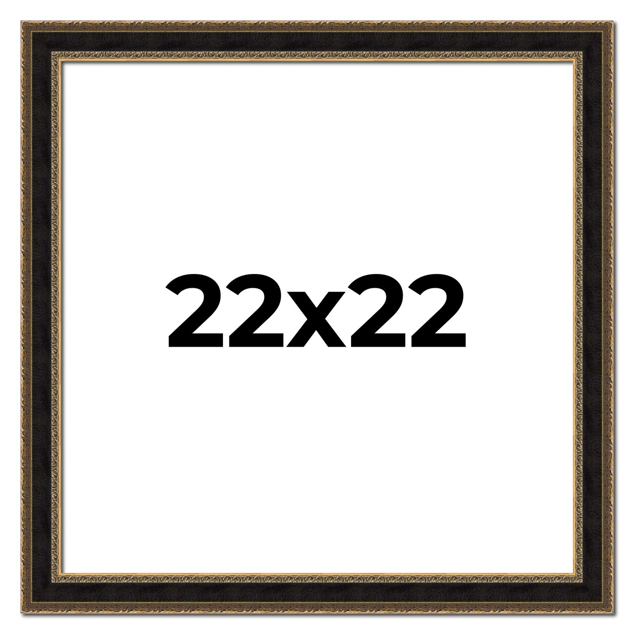 Square Ornate Brown Picture Frame - UV Acrylic, Foam Board Backing, Hanging Hardware